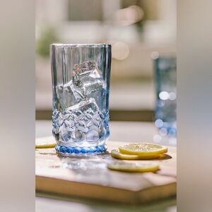 NIB 🆕 Anthropologie Savannah Glass Tumblers, Set of 4 • Blue